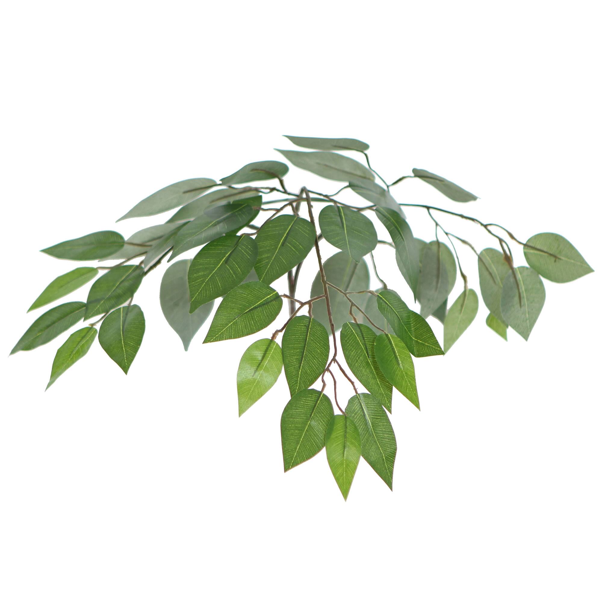 4ft. Artificial Ficus Bush with Round Gray Plastic Container